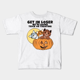 Get in Loser Cats in Halloween Pumpkin Kids T-Shirt